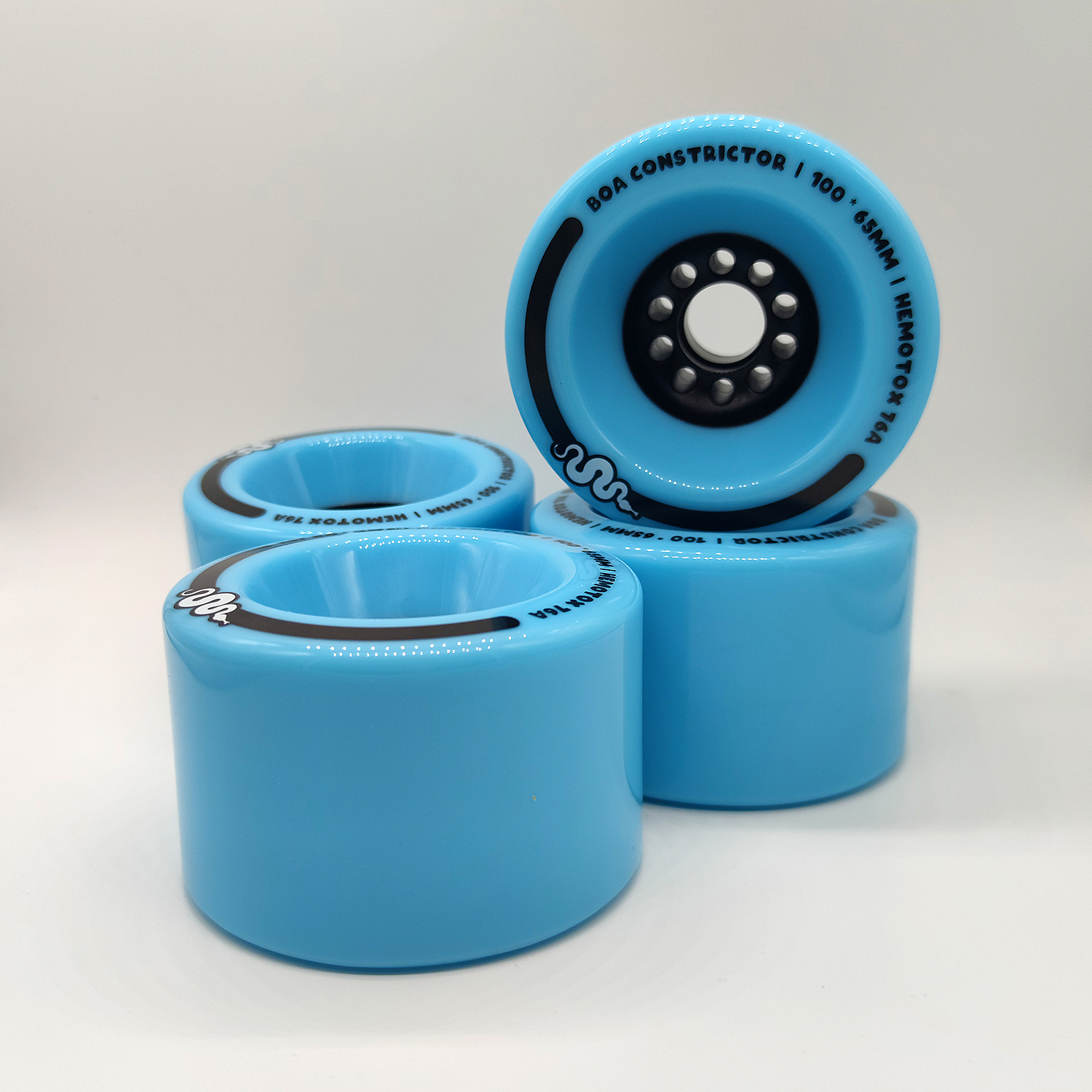 Boa Constrictor 100mm Longboard Wheels - Baby Blue – Ultra Soft 76a 5